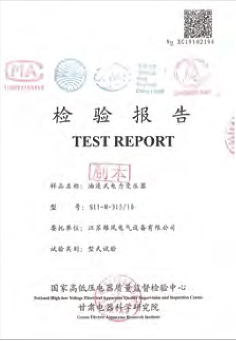 About Us 第31张-Jiangsu Xiongfeng Electric Equipment Co., Ltd. Formal inspection report 7