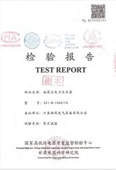 About Us 第32张-Jiangsu Xiongfeng Electric Equipment Co., Ltd. Formal inspection report 8